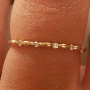 14k yellow gold 5 natural diamond band